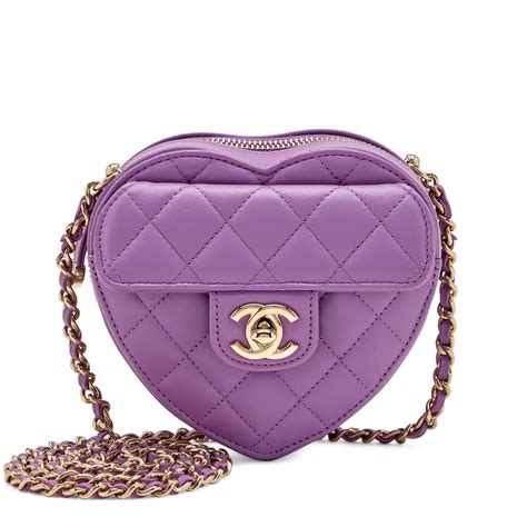 purple chanel heart bag|chanel heart bag price.